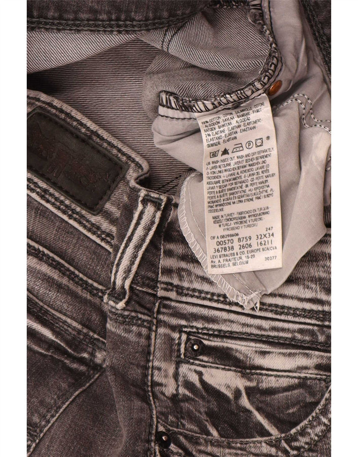 Levi's Vaqueros Rectos 570 Para Mujer W32 L34 Algodón Gris