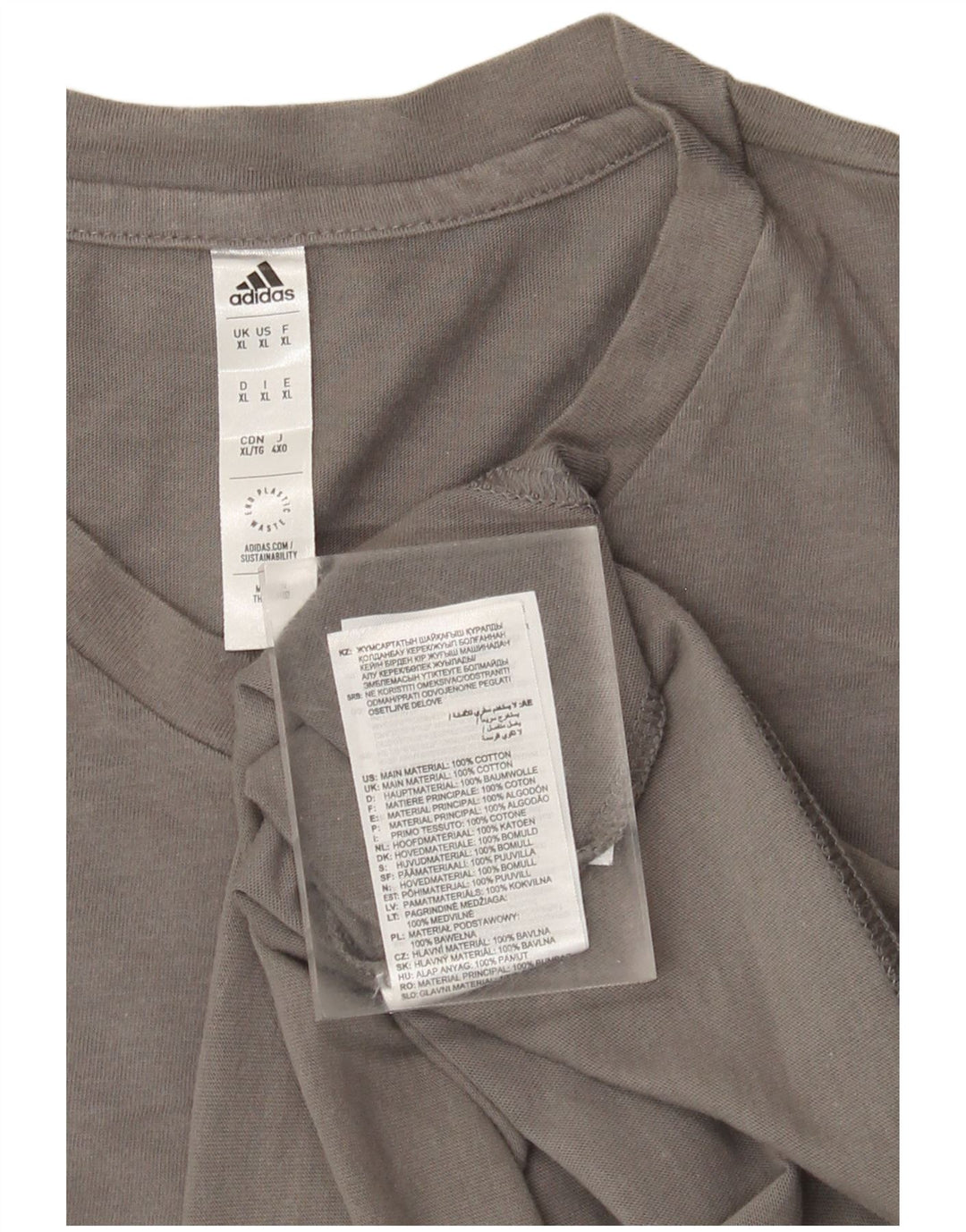 Adidas Camiseta Hombre Top XL Gris Algodón