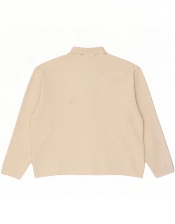 Zara Hombre Polo Neck Jumper Sweater Large Off White Viscosa