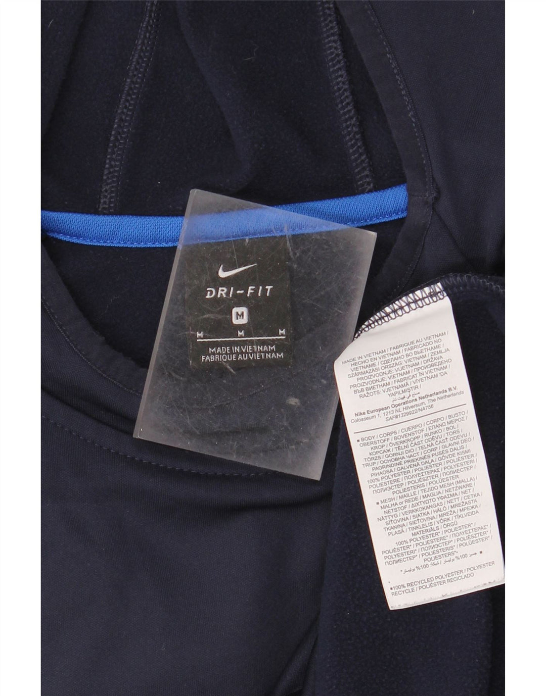 NIKE Hombre Dri Fit Sudadera con capucha Jumper Medium Azul marino Colorblock Poliéster