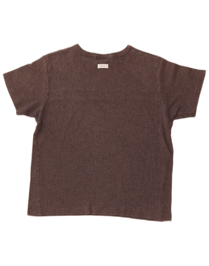 REEBOK Camiseta para mujer Top UK 12 Algodón gris medio con bloques de color