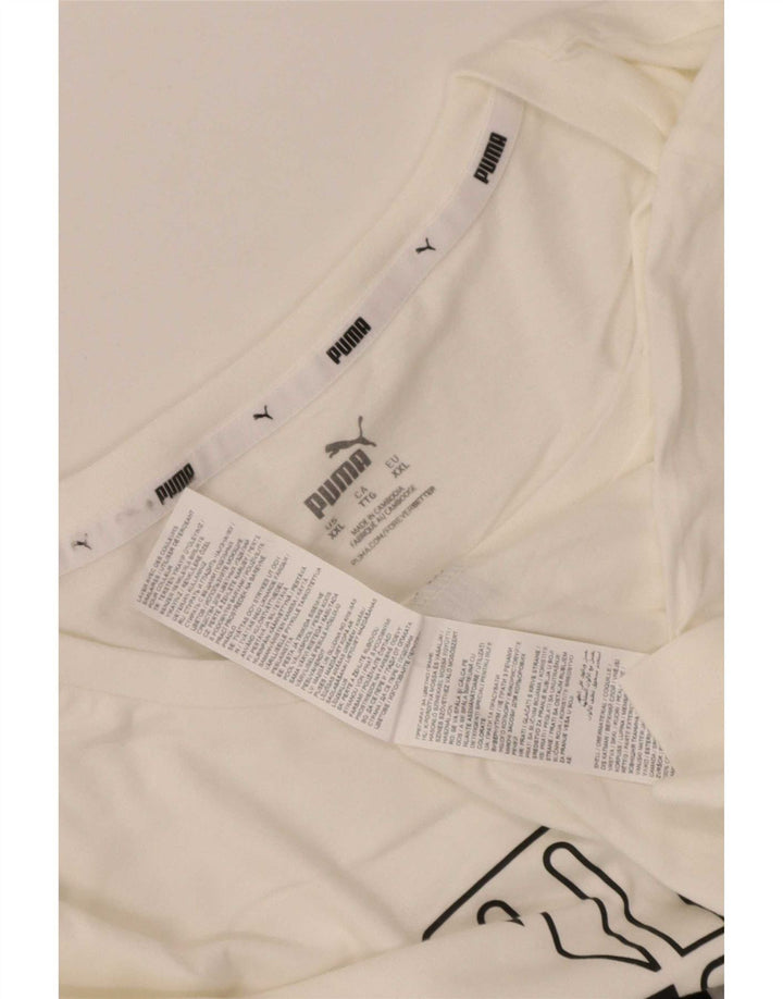 Puma Camiseta gráfica para hombre Top 2XL Algodón blanco