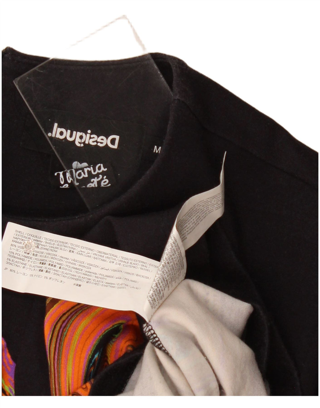 Desigual Vestido Vaina Con Patrón Abstracto Para Mujer UK 12 Medium Black