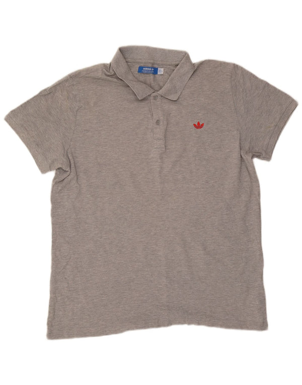Adidas Polo Hombre XL Algodón Moteado Gris
