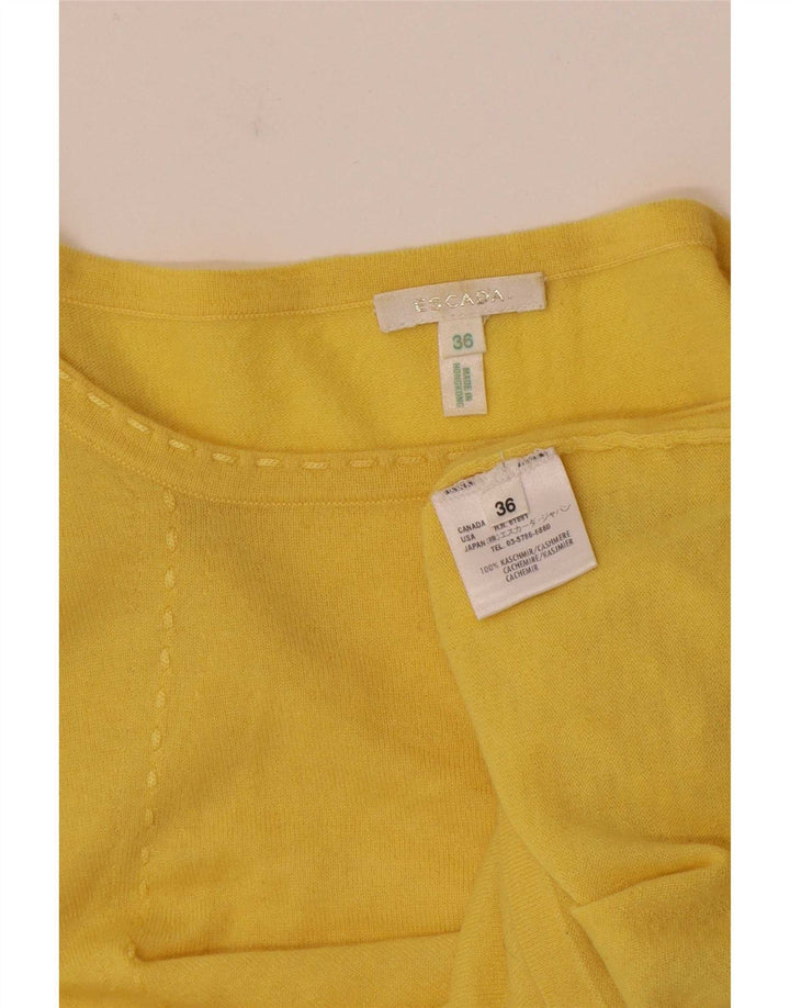 Escada Camiseta para mujer Top EU 36 Small Yellow Cashmere