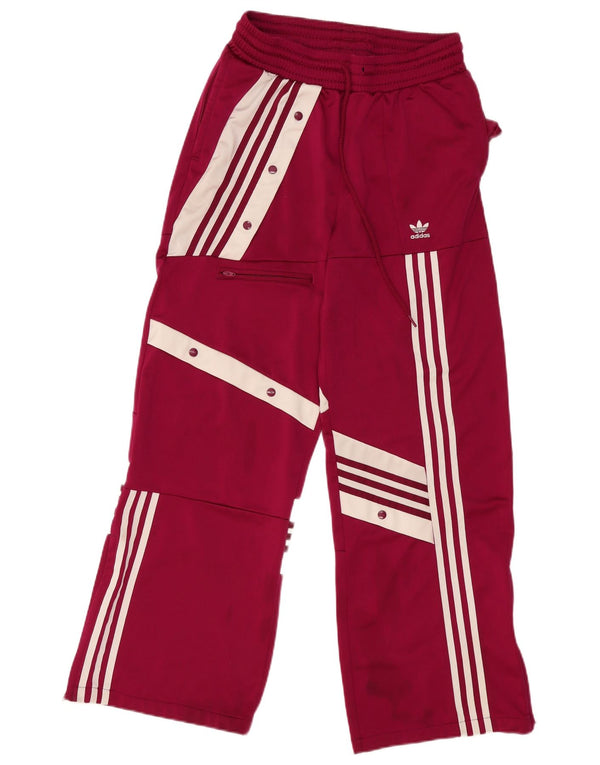 Adidas Pantalones de chándal cargo para mujer UK 44 Medium Borgoña Colorblock