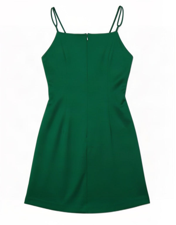 Zara Mujer Vestido Slip UK 8 Pequeño Poliéster Verde