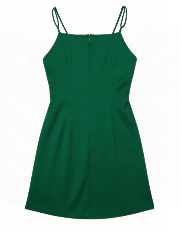 Zara Mujer Vestido Slip UK 8 Pequeño Poliéster Verde