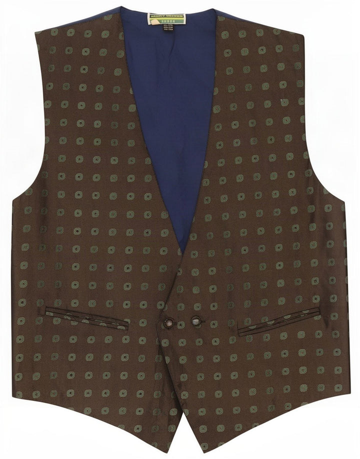 Chaleco vintage para hombre IT 50 Medium Khaki Geométrico