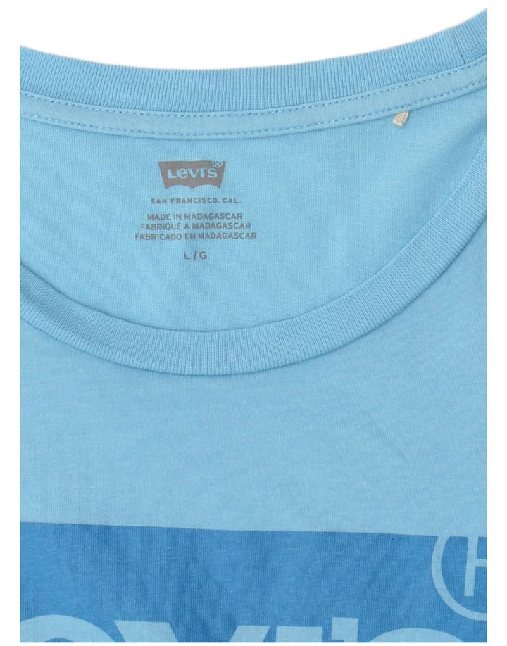 LEVI'S Camiseta gráfica para mujer Top UK 44 Grande Azul