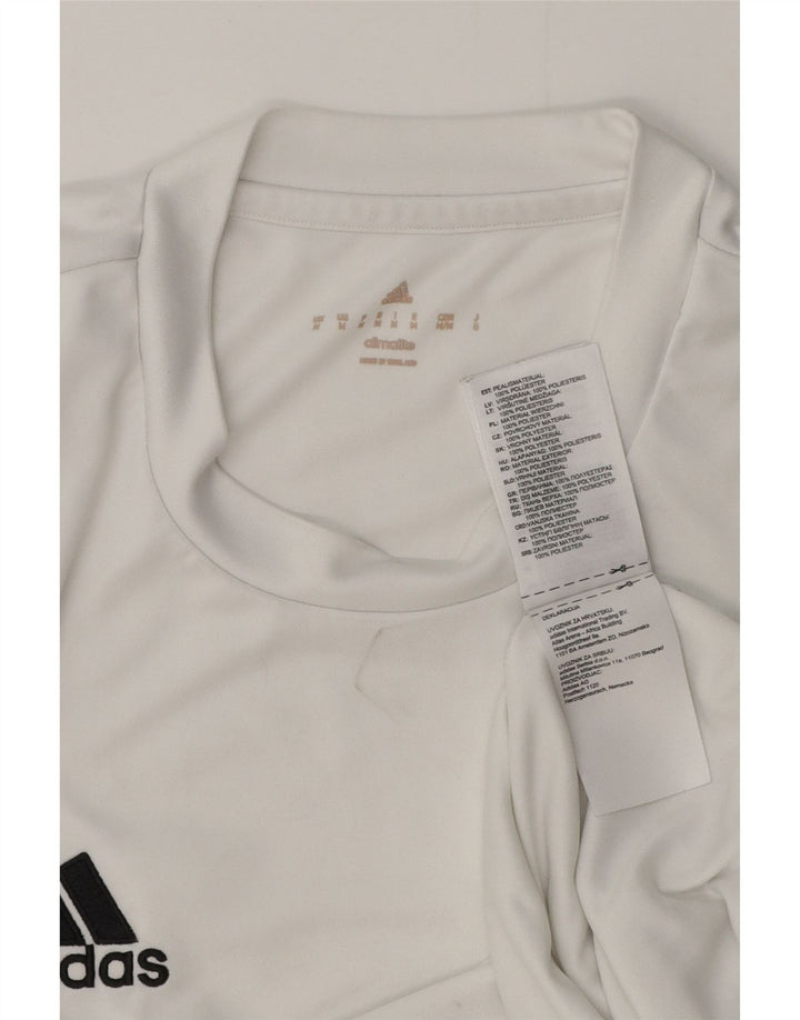 ADIDAS Hombres Climalite Camiseta Top Medio Blanco Poliéster