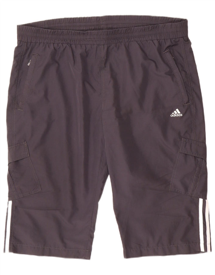 Adidas Pantalones cortos deportivos para mujer UK 22 2XL Gris Poliéster