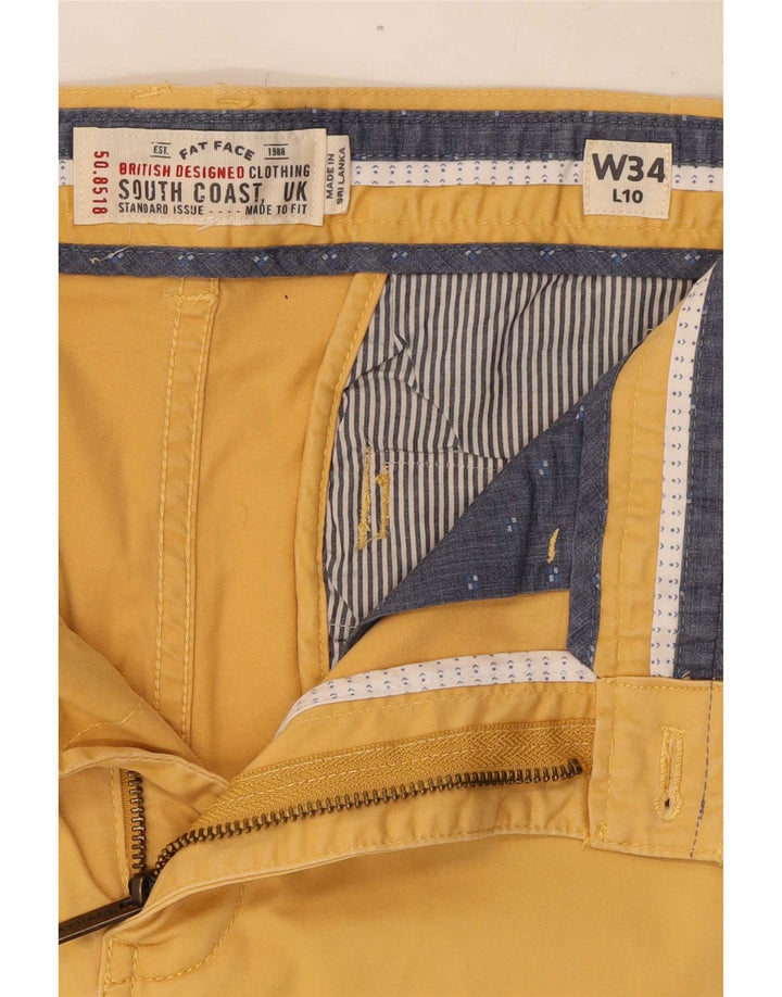 Pantalones cortos chinos para hombre Fat Face W34 Algodón amarillo grande