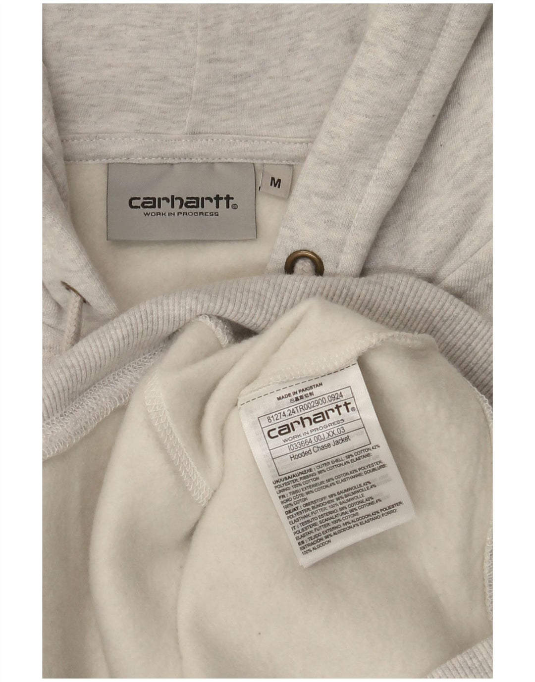 Carhartt Hombre Sudadera Con Capucha Y Cremallera Suéter De Algodón Gris Medio