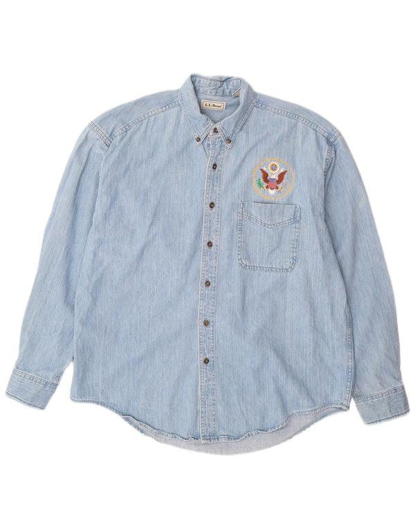 L.L.Bean Camisa vaquera para hombre Algodón azul grande