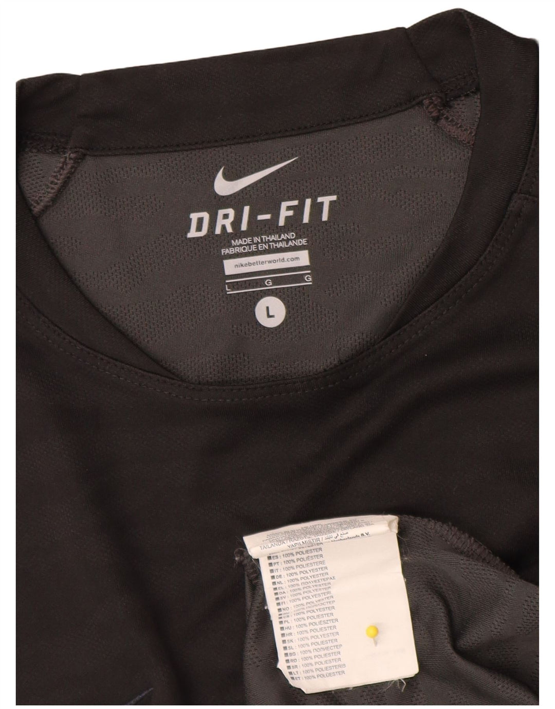 Nike - Camiseta Dri Fit para hombre, talla grande, poliéster negro