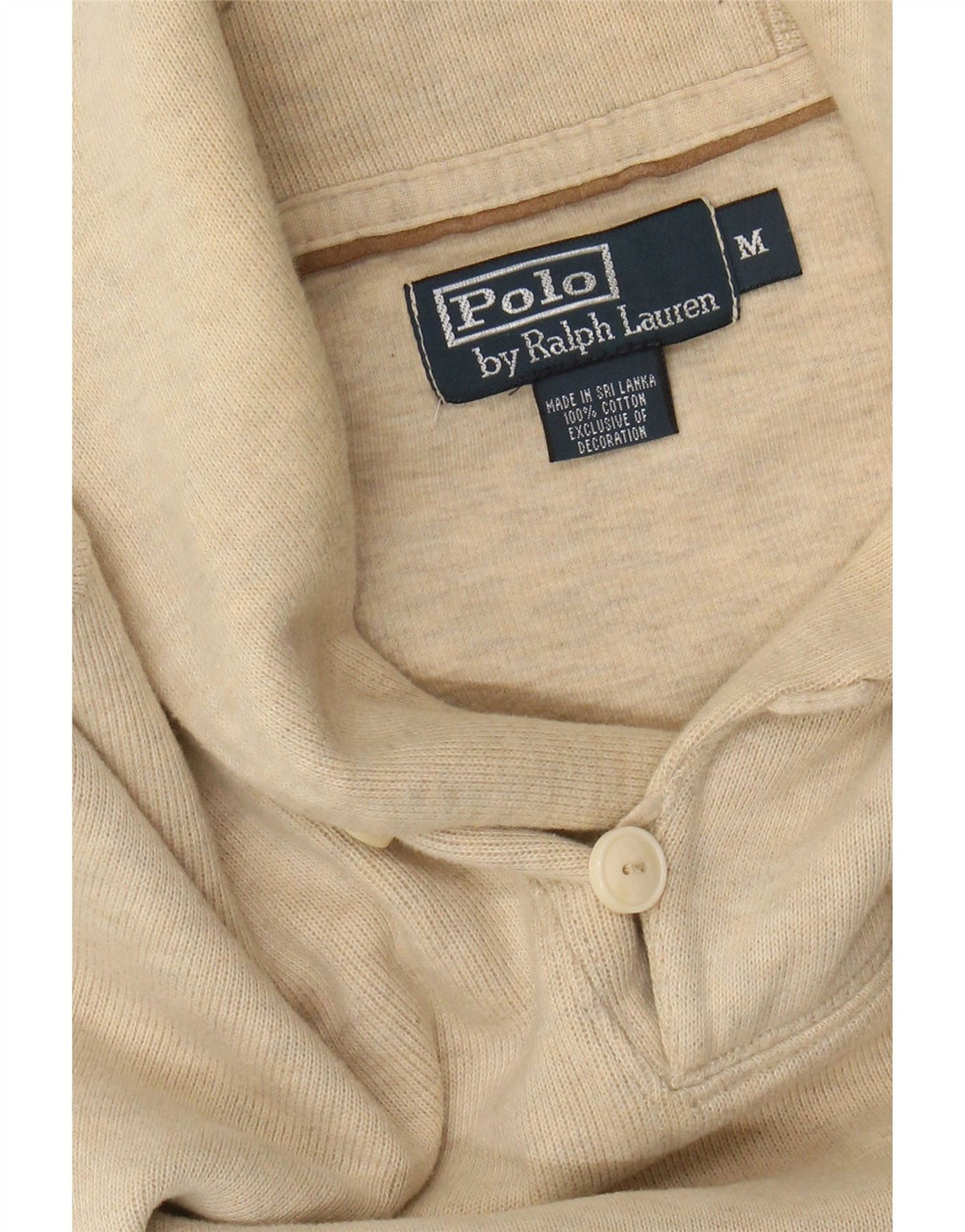 POLO RALPH LAUREN Suéter tipo jersey con cuello chal para hombre con flecos en beige medio