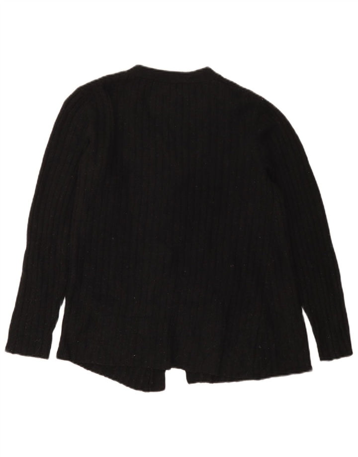 Zara Mujer Cárdigan Suéter UK 10 Small Poliamida Negro