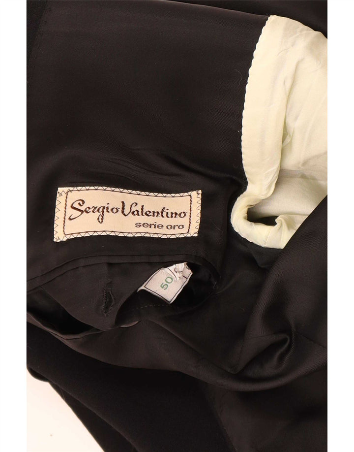 Sergio Valentino Chaqueta tipo blazer con 1 botón para hombre IT 50 Large Lana virgen negra