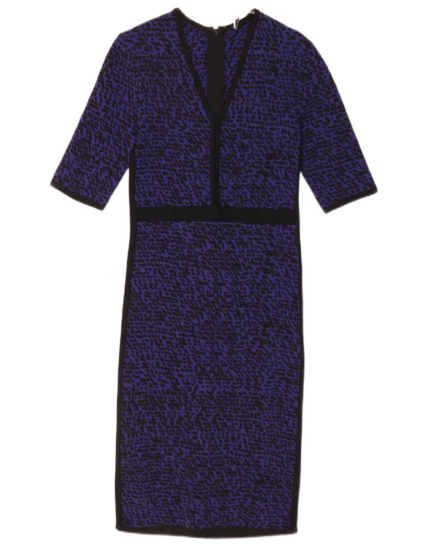 L.K. Bennett Vestido tipo jersey de manga 3/4 para mujer UK 4 XS Azul manchado