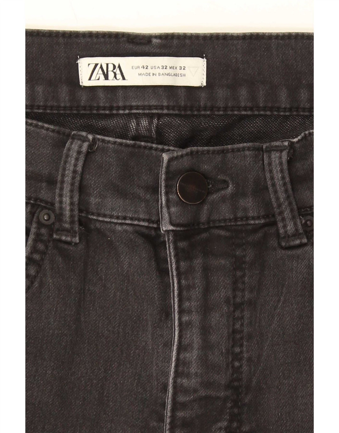 Zara Mens Cargo Denim Shorts EU 42 Grande W32 Algodón Gris