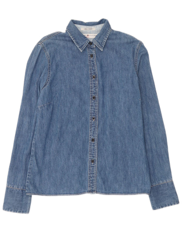 Tommy Hilfiger Camisa vaquera para mujer UK 12 Algodón azul medio