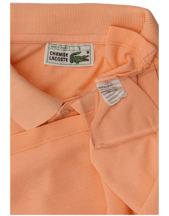Lacoste Polo de manga larga para hombre talla 5 grande algodón naranja