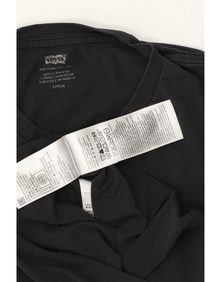Levi's Camiseta gráfica para hombre Top Small Black Cotton