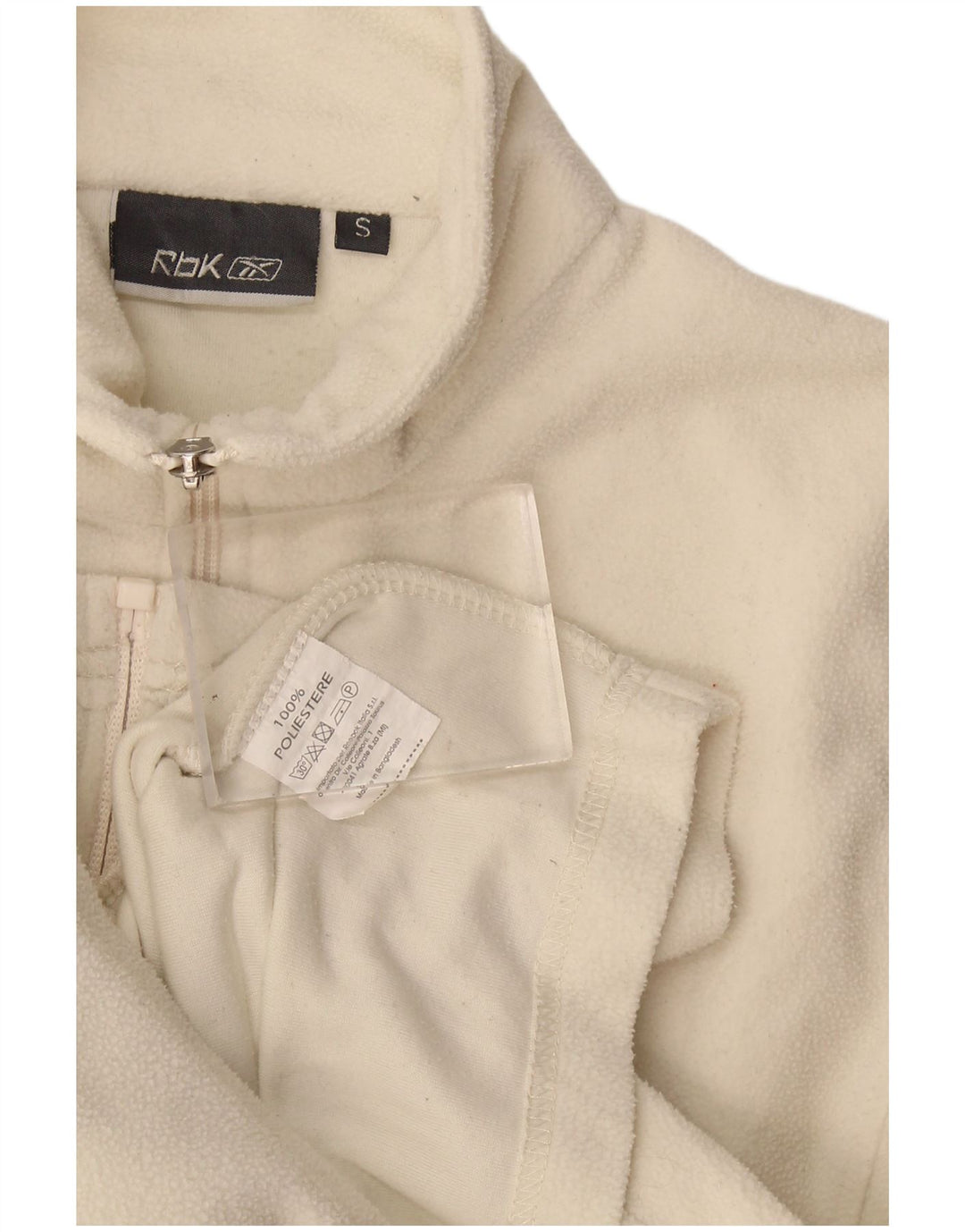 Reebok Chaqueta polar para mujer UK 10 Small Off White Poliéster