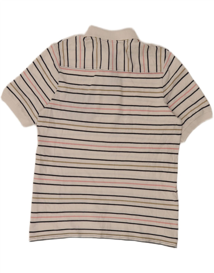Polo Ellesse Hombre Grande De Algodón A Rayas Blancas