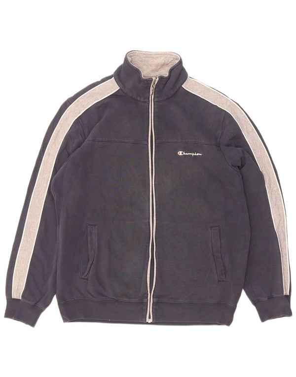 Champion Chaqueta De Chándal Para Hombre Grande Azul Marino Colorblock Algodón