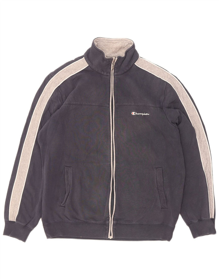 Champion Chaqueta De Chándal Para Hombre Grande Azul Marino Colorblock Algodón