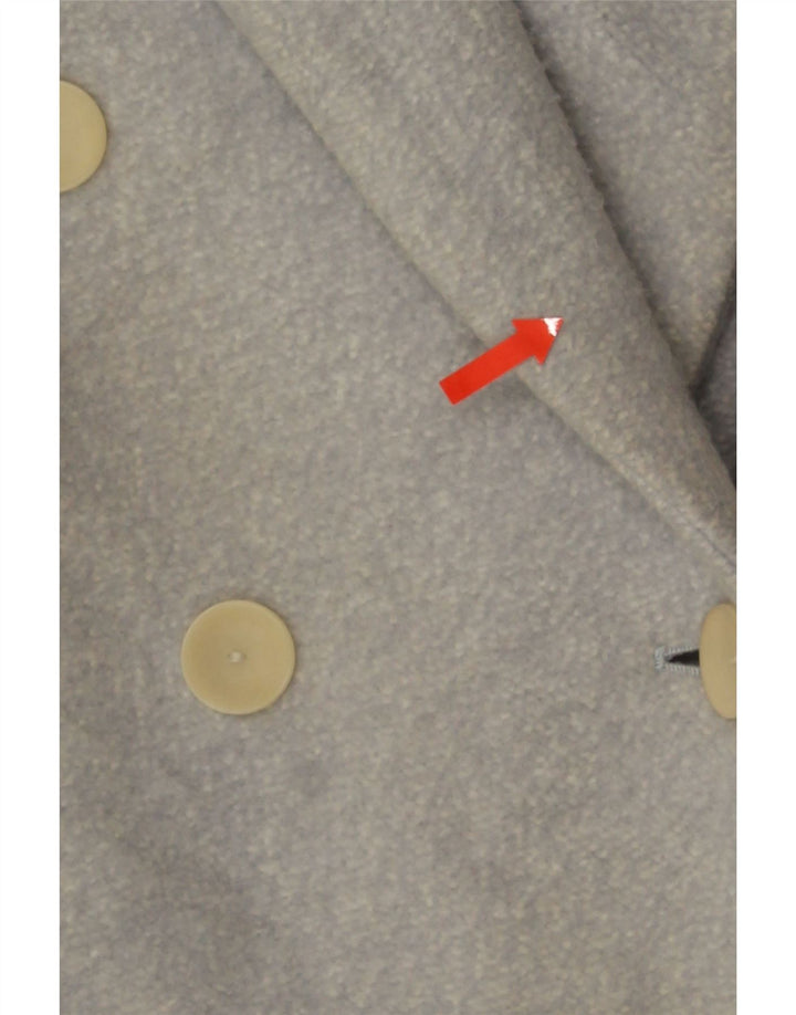 Zara Mujer Abrigo Extragrande De Doble Botonadura UK 6 XS Azul Moteado