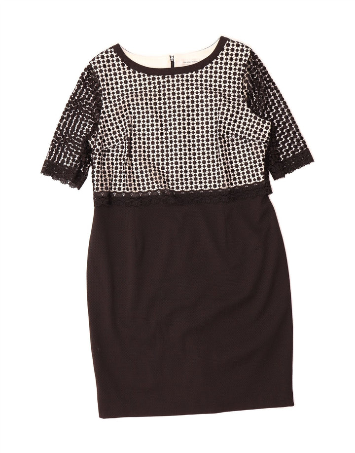 FENN WRIGHT MANSON Womens Sheath Dress UK 18 XL Black Polyester Vintage Fenn Wright Manson and Second-Hand Fenn Wright Manson from Messina Hembry 