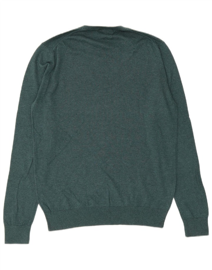 Zara Hombre Jersey Cuello Redondo Seda Verde Medio