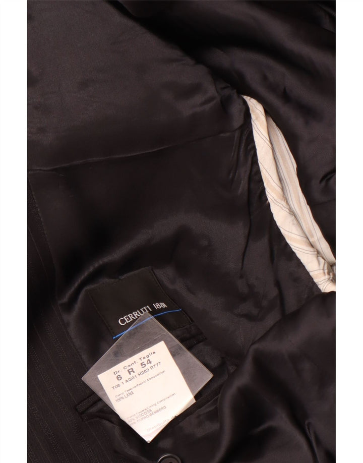 CERRUTI 1881 Chaqueta tipo blazer de 3 botones para hombre IT 54 2XL Lana negra a rayas