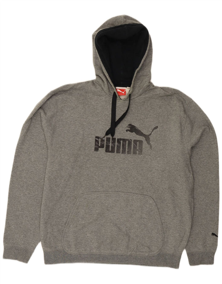 PUMA Jersey con capucha gráfica para hombre, tamaño grande, algodón gris