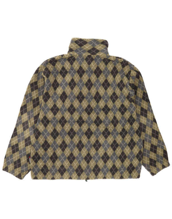 Aesse Hombre Jersey De Forro Polar Con Cremallera Y Cuello Grande Caqui Argyle/Diamond Poliéster