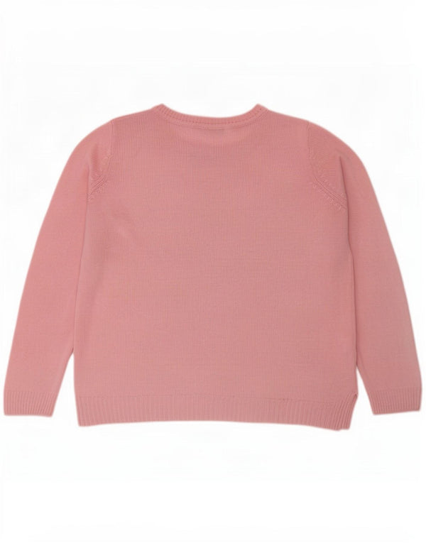 Marks & Spencer Suéter con Cuello Barco Gráfico para Mujer UK 46 Grande Rosa