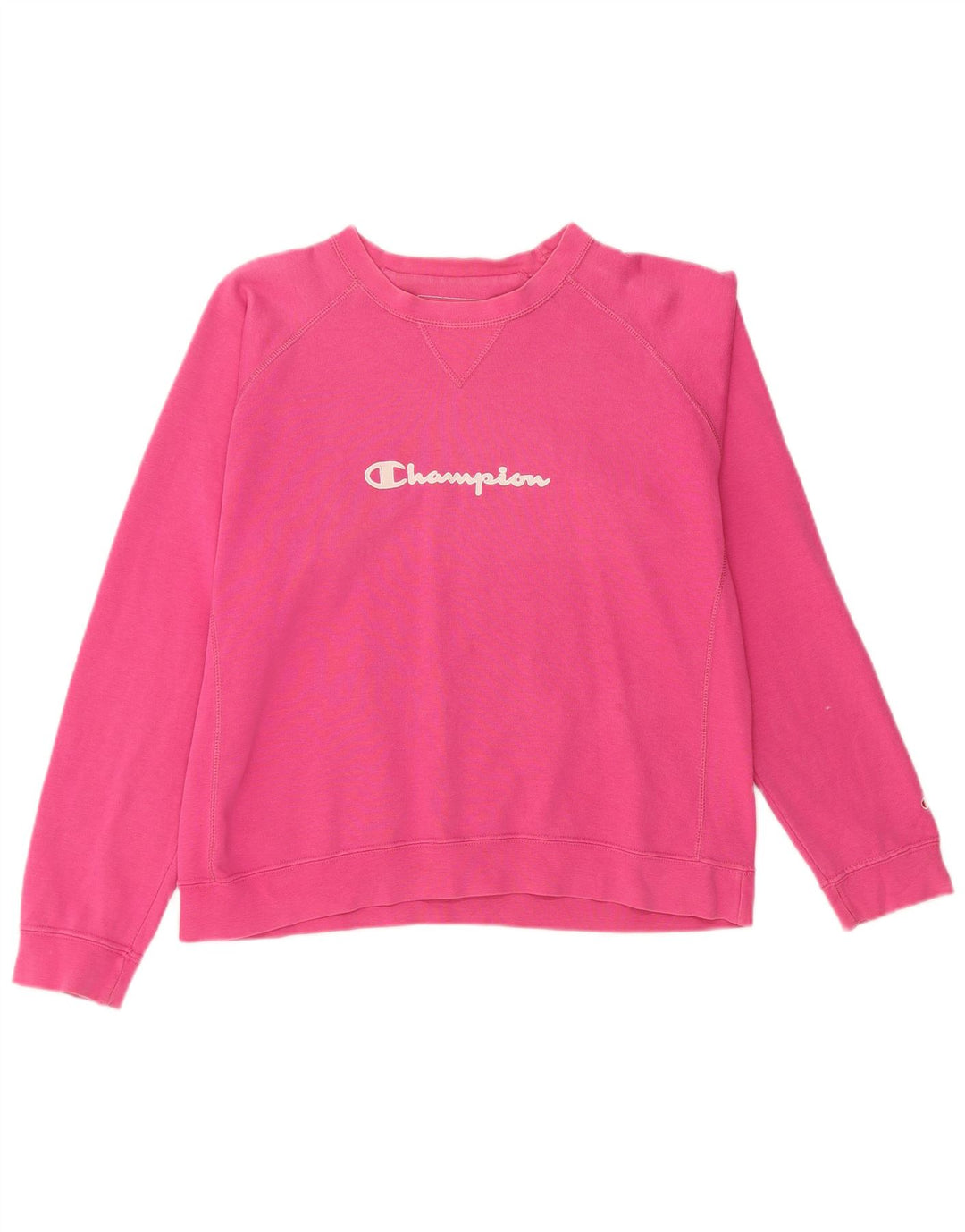 CHAMPION Sudadera gráfica para mujer Jumper UK 16 Large Pink Cotton