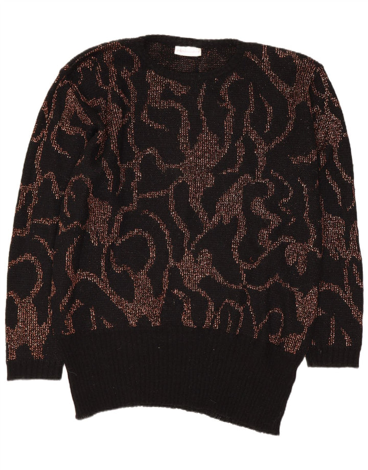 Dolores Suéter tipo jersey con cuello barco y patrón abstracto para mujer EU 40 Medium Black