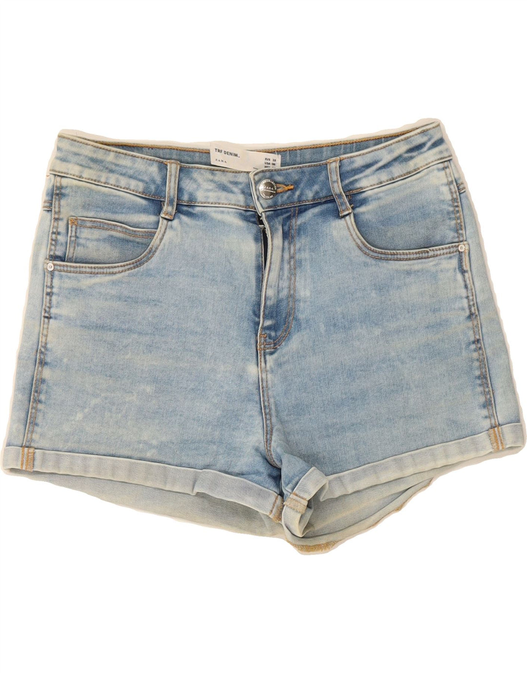 ZARA Womens Denim Shorts EU 38 Small W28 Blue Vintage Zara and Second-Hand Zara from Messina Hembry 
