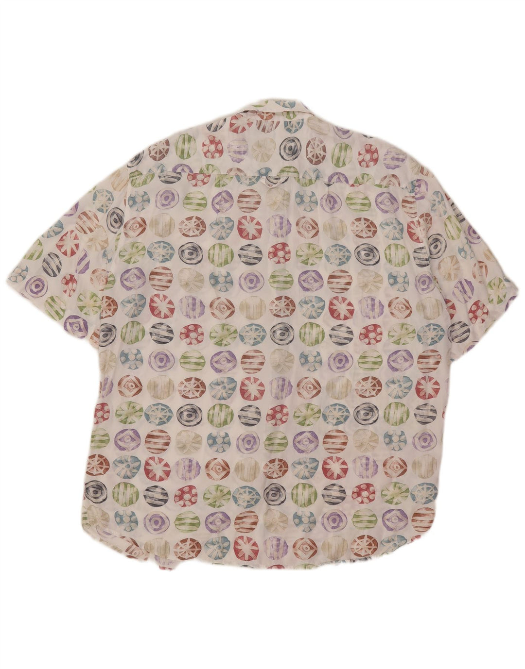 Giunco Camisa Manga Corta Hombre Talla 42 16 1/2 Grande Multicolor Geométrico