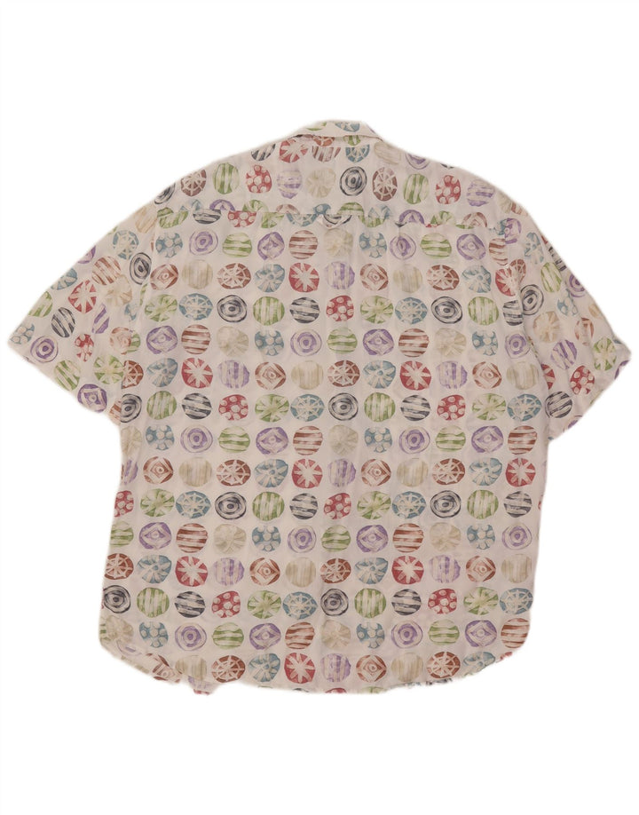 Giunco Camisa Manga Corta Hombre Talla 42 16 1/2 Grande Multicolor Geométrico