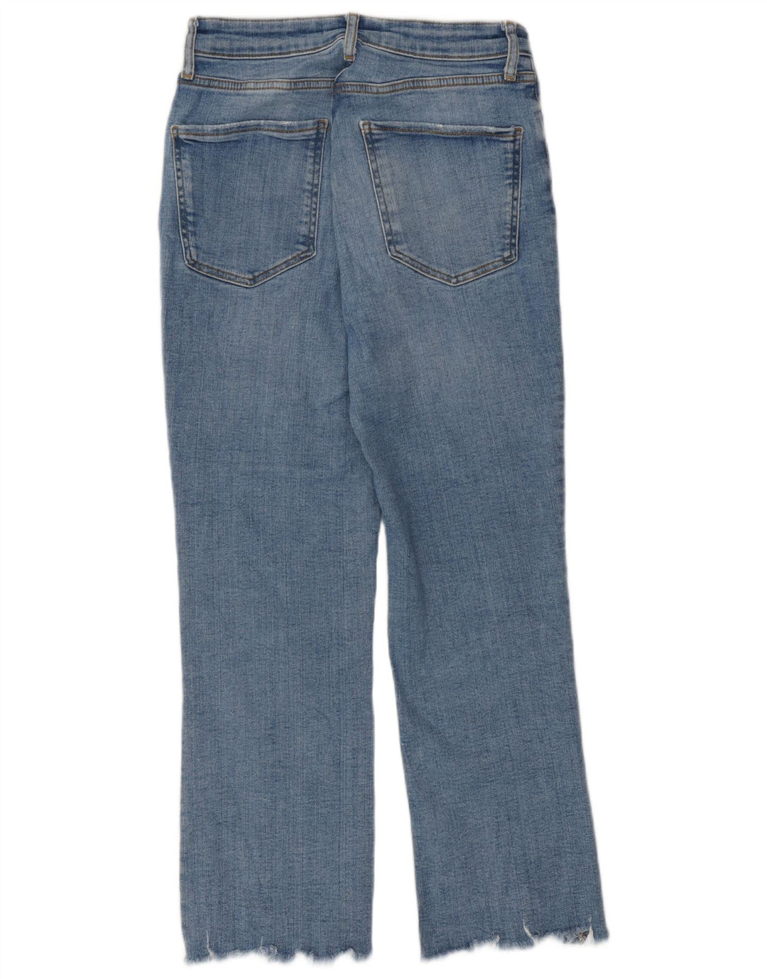 Zara Jeans Rectos Cortos Para Mujer EU 38 Small W28 L26 Azul