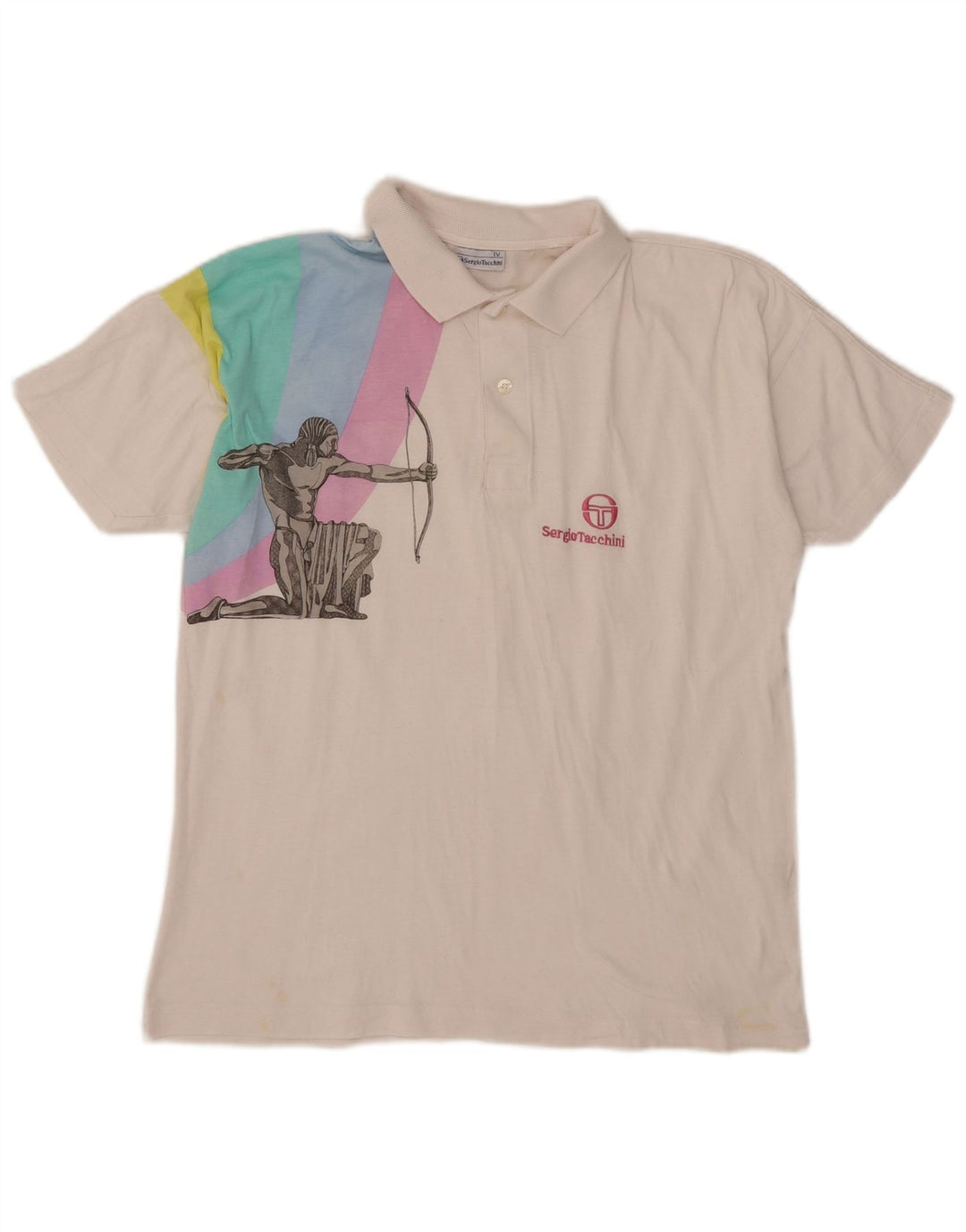 Sergio Tacchini Polo Gráfico Hombre Algodón Blanco Mediano