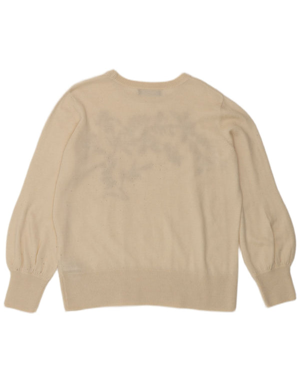 Marks & Spencer Suéter tipo jersey con cuello barco para mujer UK 40 Large Off White