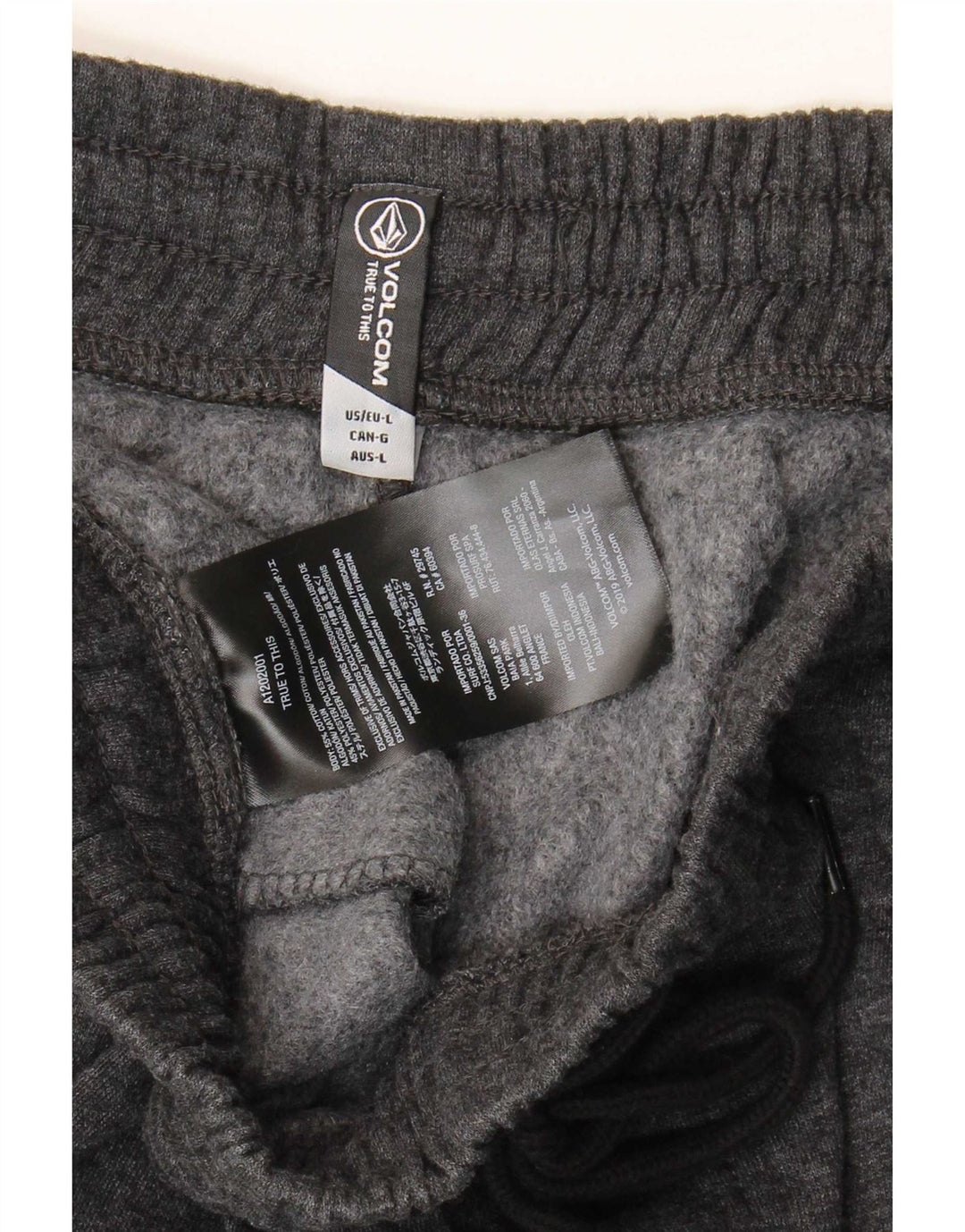 Volcom Pantalones de chándal con estampado gráfico Joggers de algodón gris grande para hombre