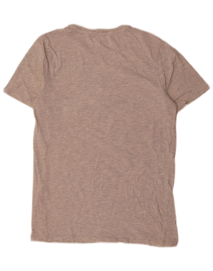 Jack & Jones Hombre Camiseta gráfica Top Algodón moteado gris medio