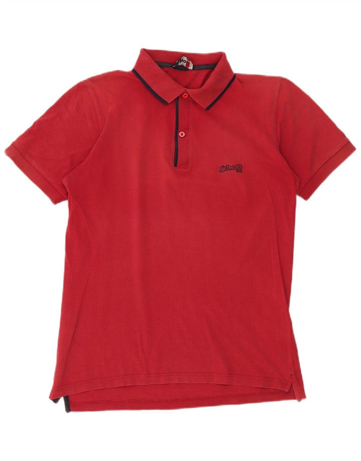 SCHOTT Polo para hombre grande rojo algodón